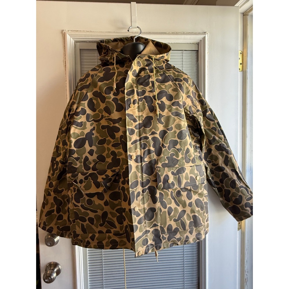 Stearns Drywear Rain Jacket Mens L Camo Vintage Hooded Duck Hunter Parka